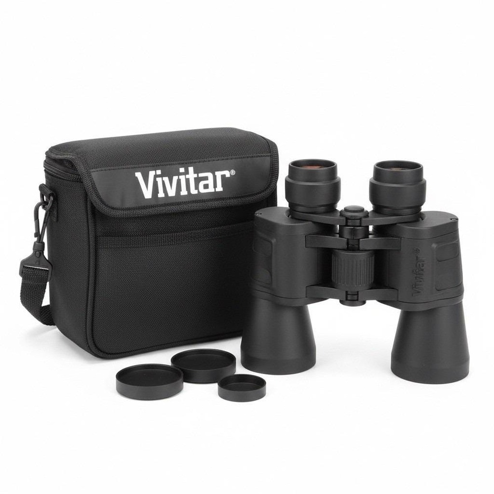 Vivitar‎ Vintage 7x50 Binoculars Carrying Case Lens Caps Coated Optics Outdoor